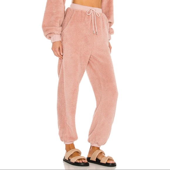 Revolve LPA Carter Jogger Pant in Pink Sherpa - Picture 2 of 7